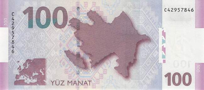 Aserbaidschan p.36 100 Manat 2013